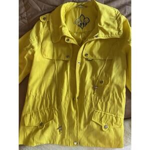 Vintage Guess Women’s Size L Bright Yellow Jacket Pockets Loco Lining